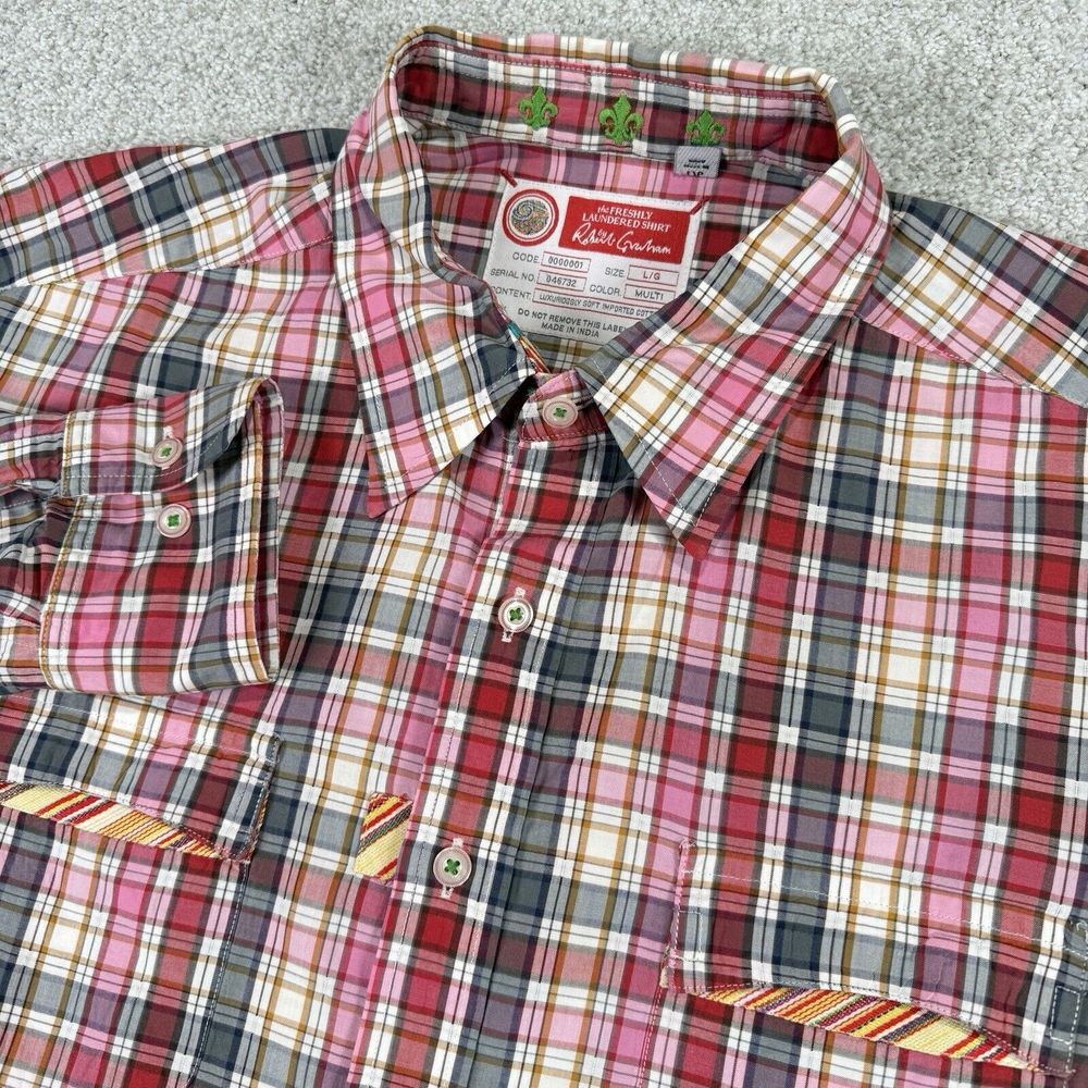 Robert Graham‎ Men Long Sleeve Plaid Pattern Shirt Large